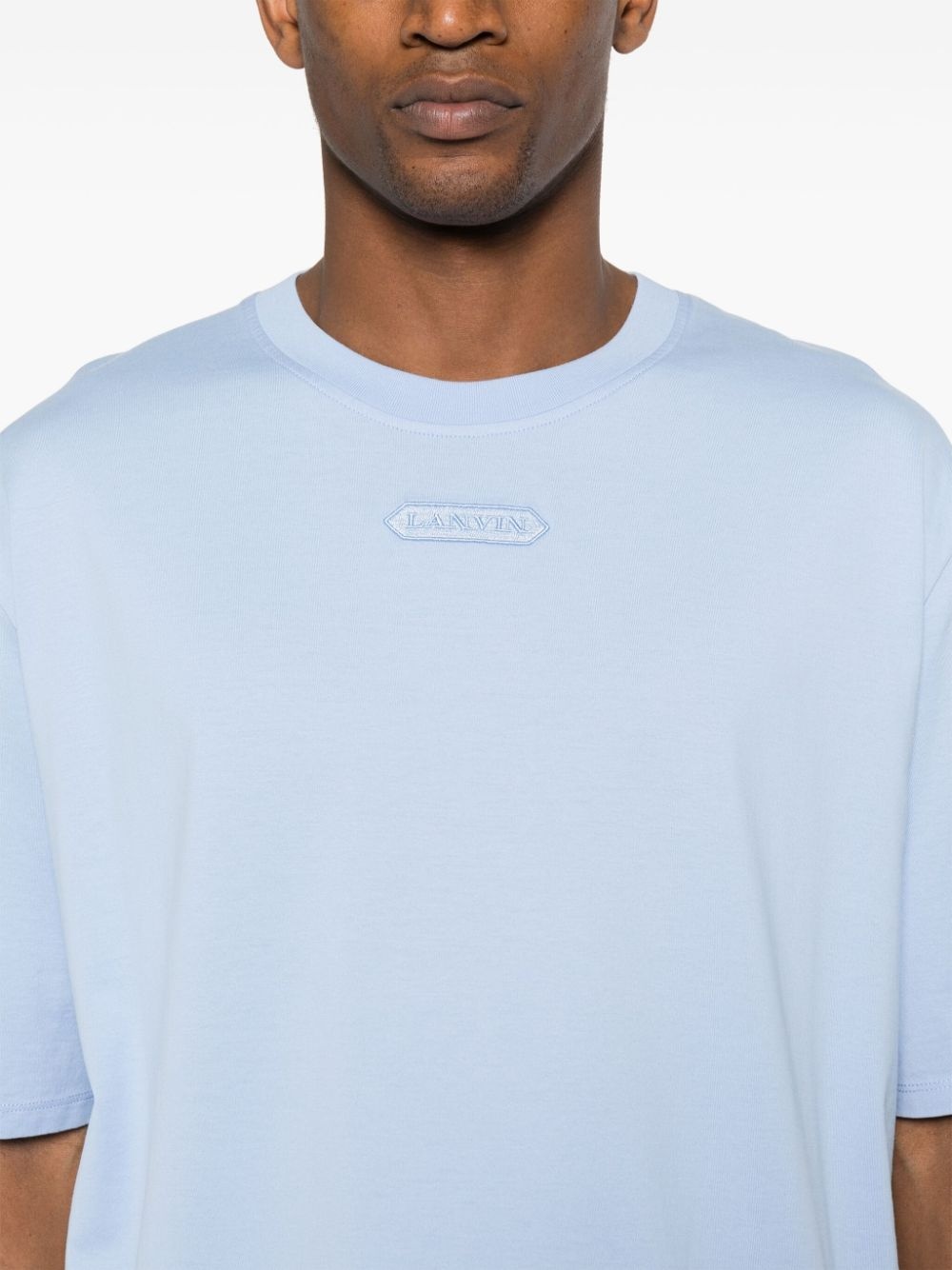 logo-embroidered cotton T-shirt - 5