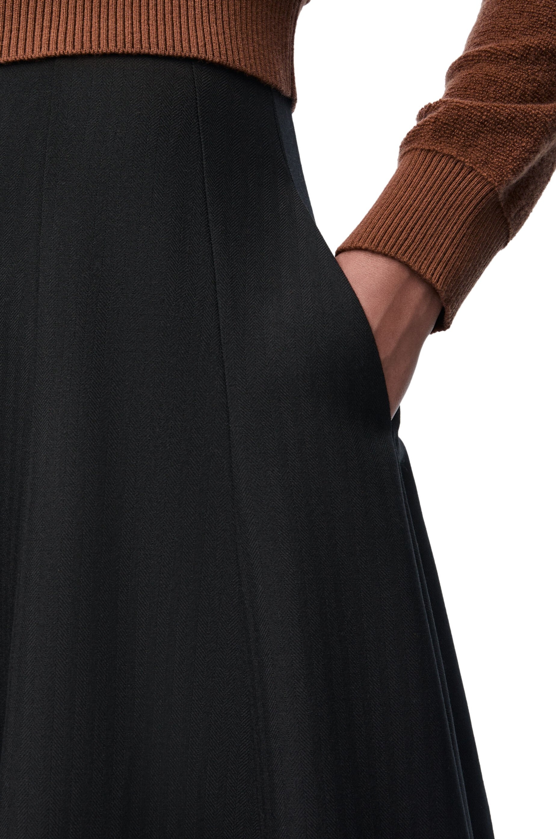 Double layer skirt in wool - 5