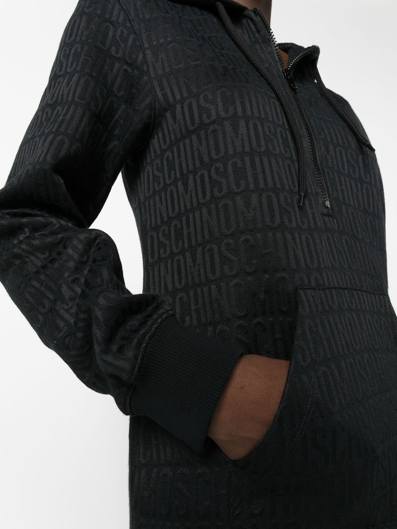 monogram logo-print hoodie dress 5