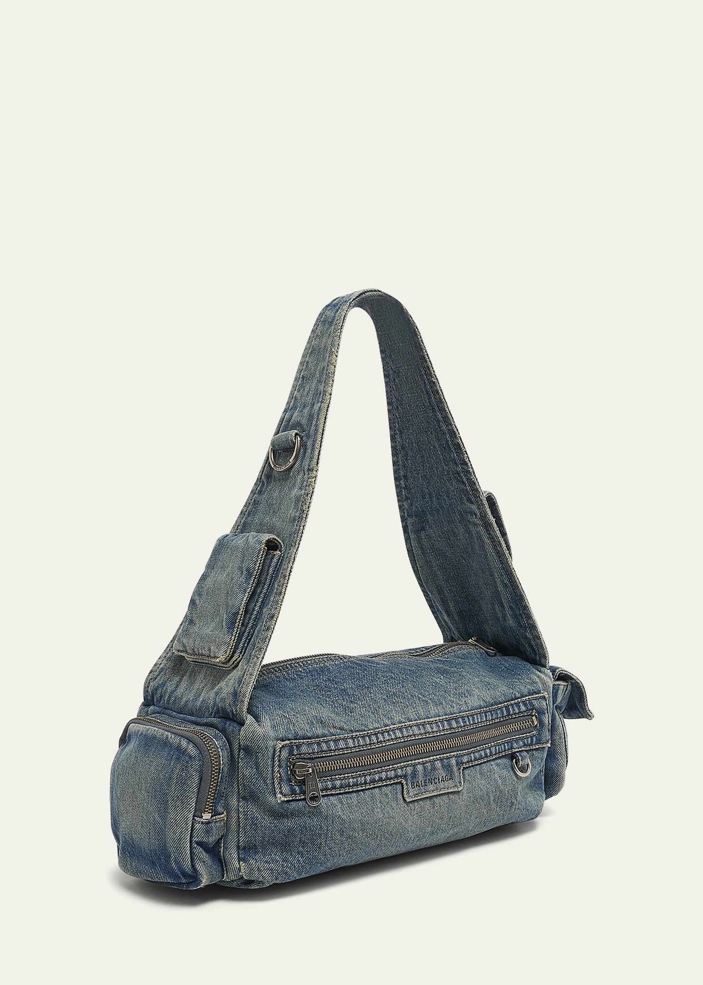 Superbusy Sling Washed Denim Shoulder Bag - 3