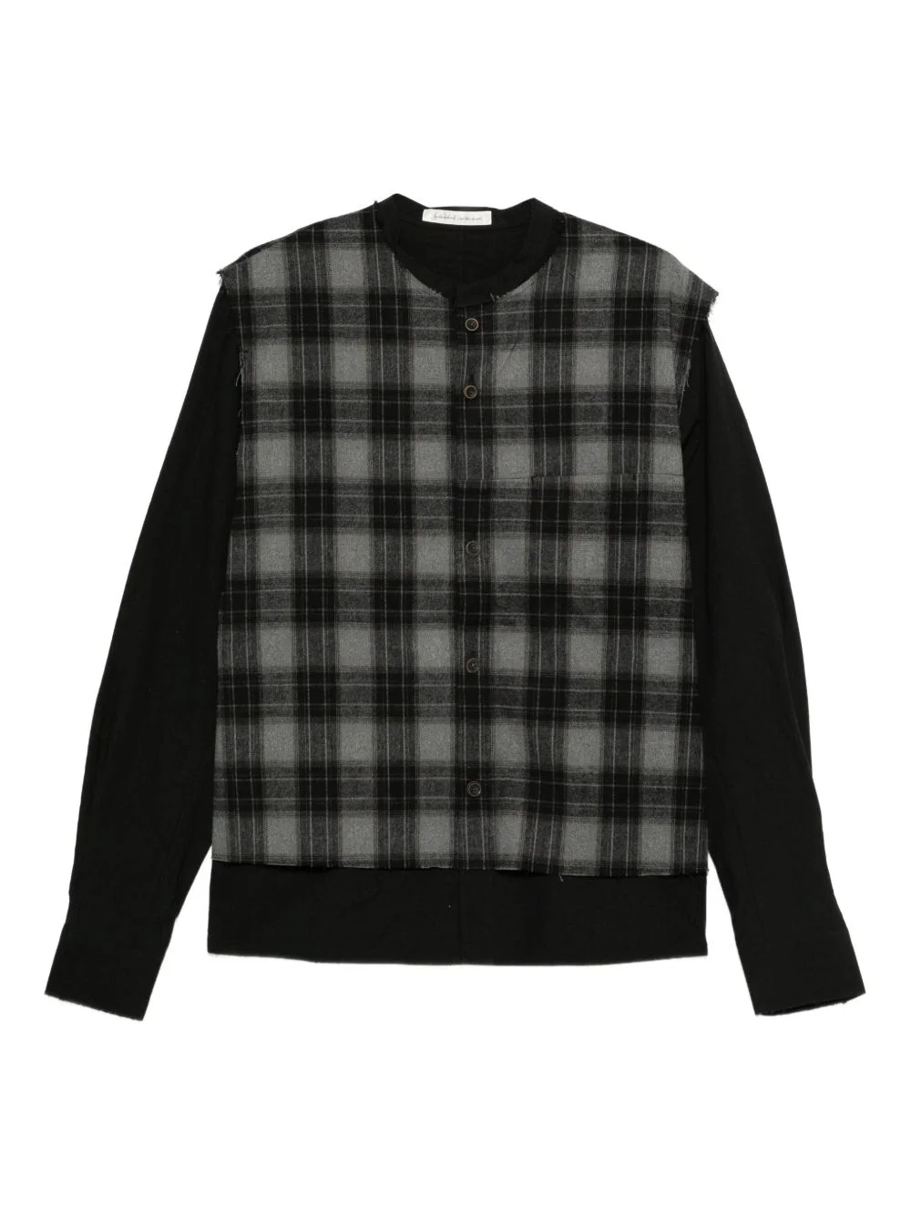 checked long-sleeved shirt - 1