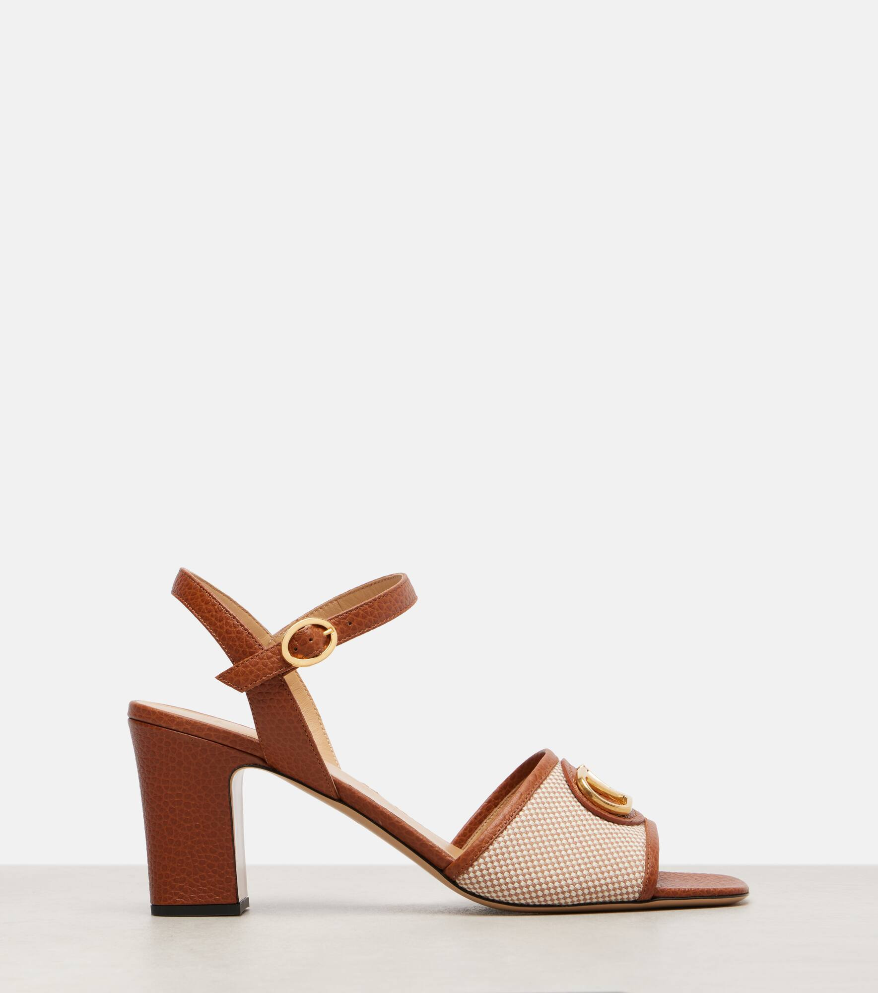 VLogo 75 leather-trimmed canvas sandals - 4