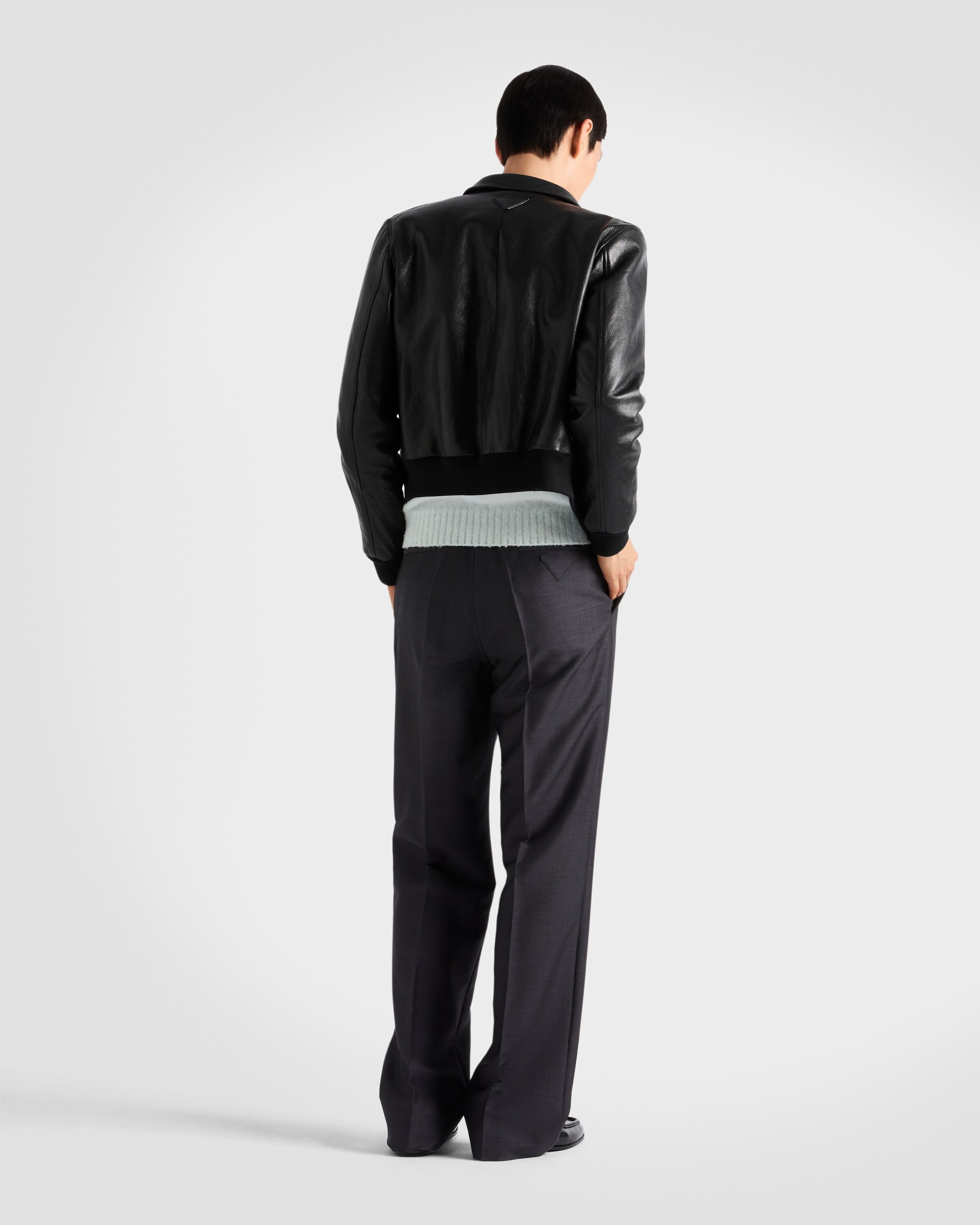 Leather bomber jacket - 5