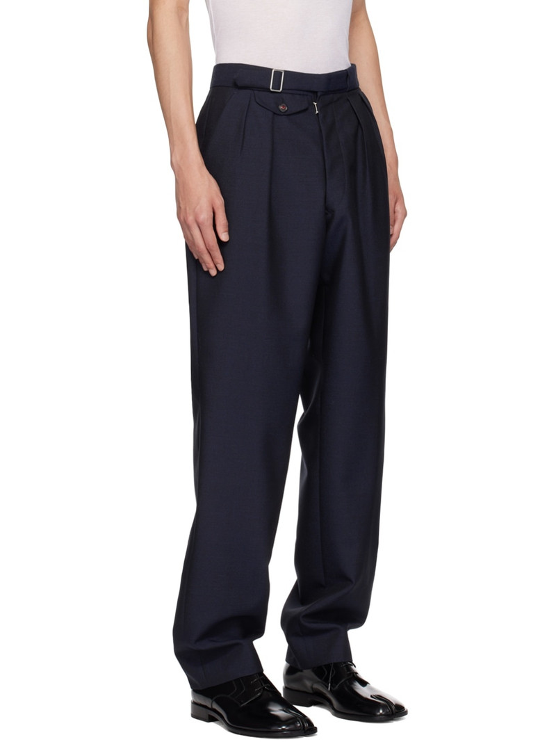 Navy Pleated Trousers 2
