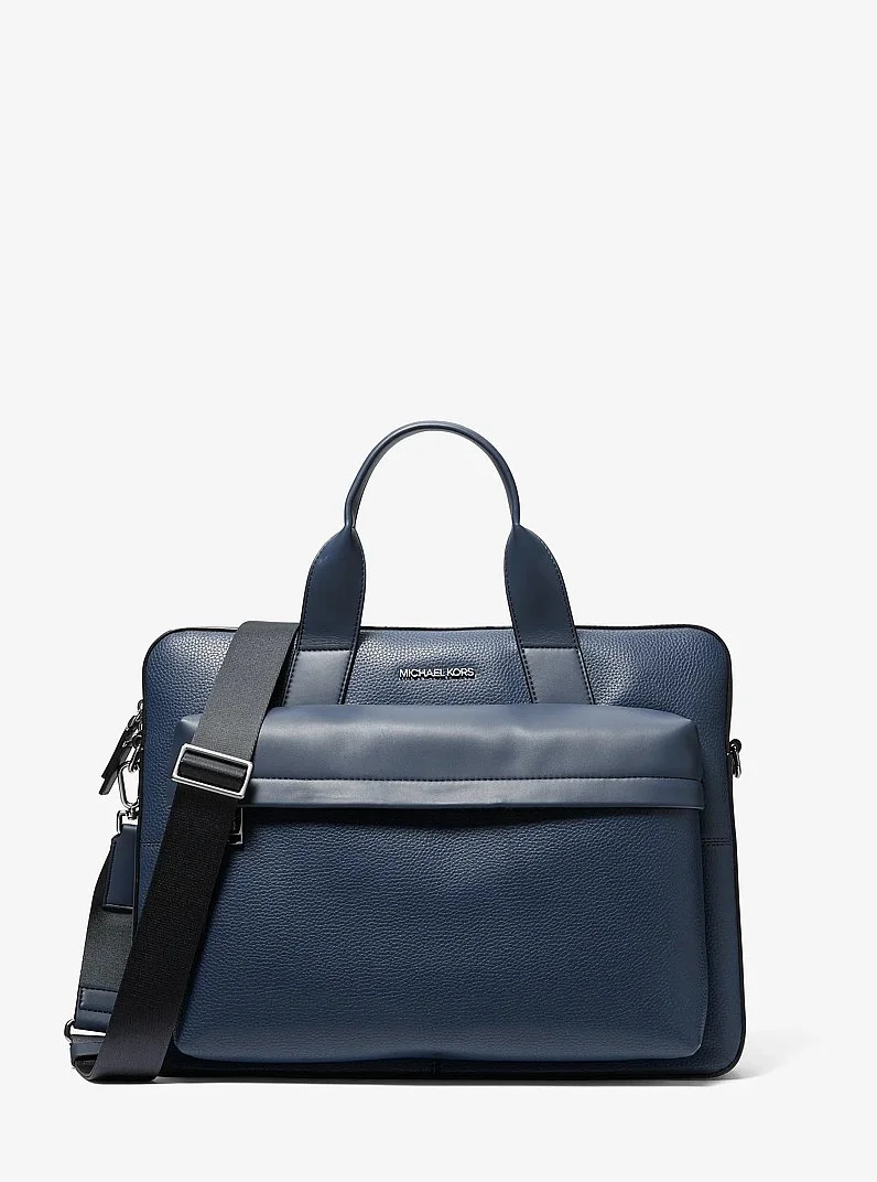 Pacey Medium Pebbled Leather Pocket Briefcase - 1