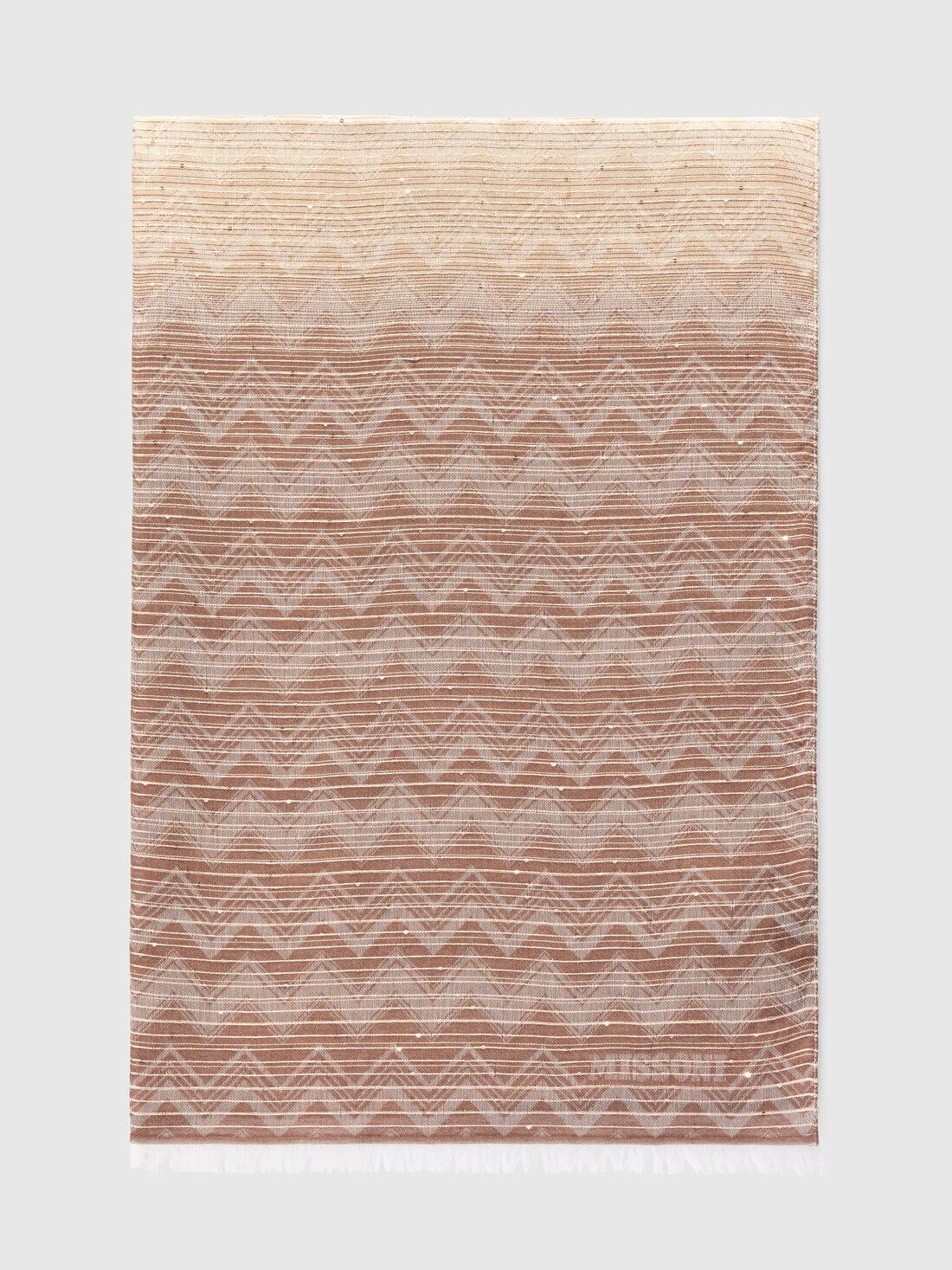 Stole with zig zag logo print and sequins - 1