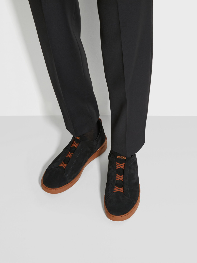 ZEGNA BLACK SUEDE TRIPLE STITCH™ SNEAKERS outlook