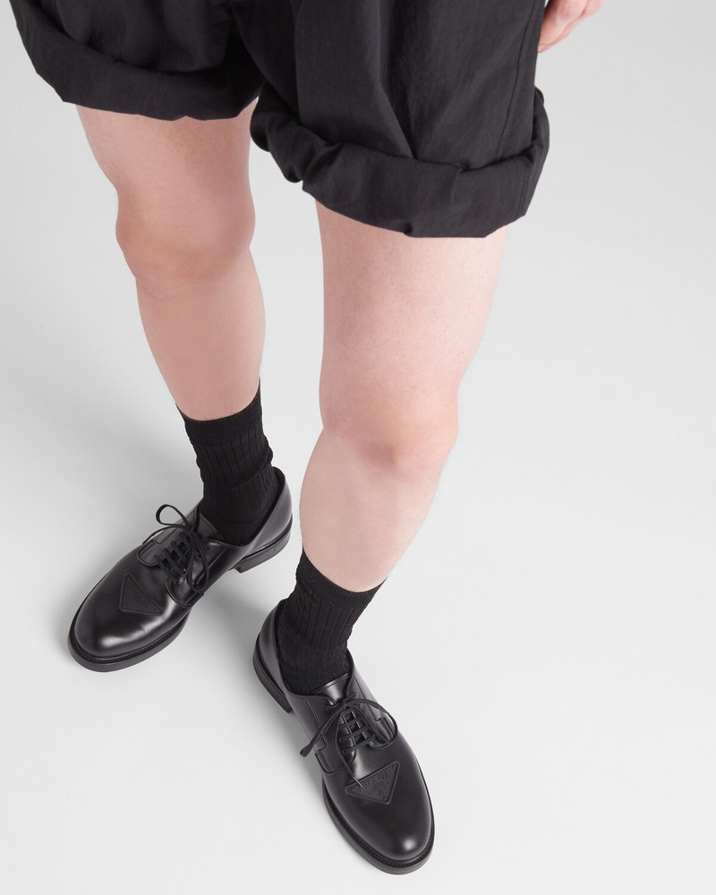 Prada Brushed leather derby shoes outlook