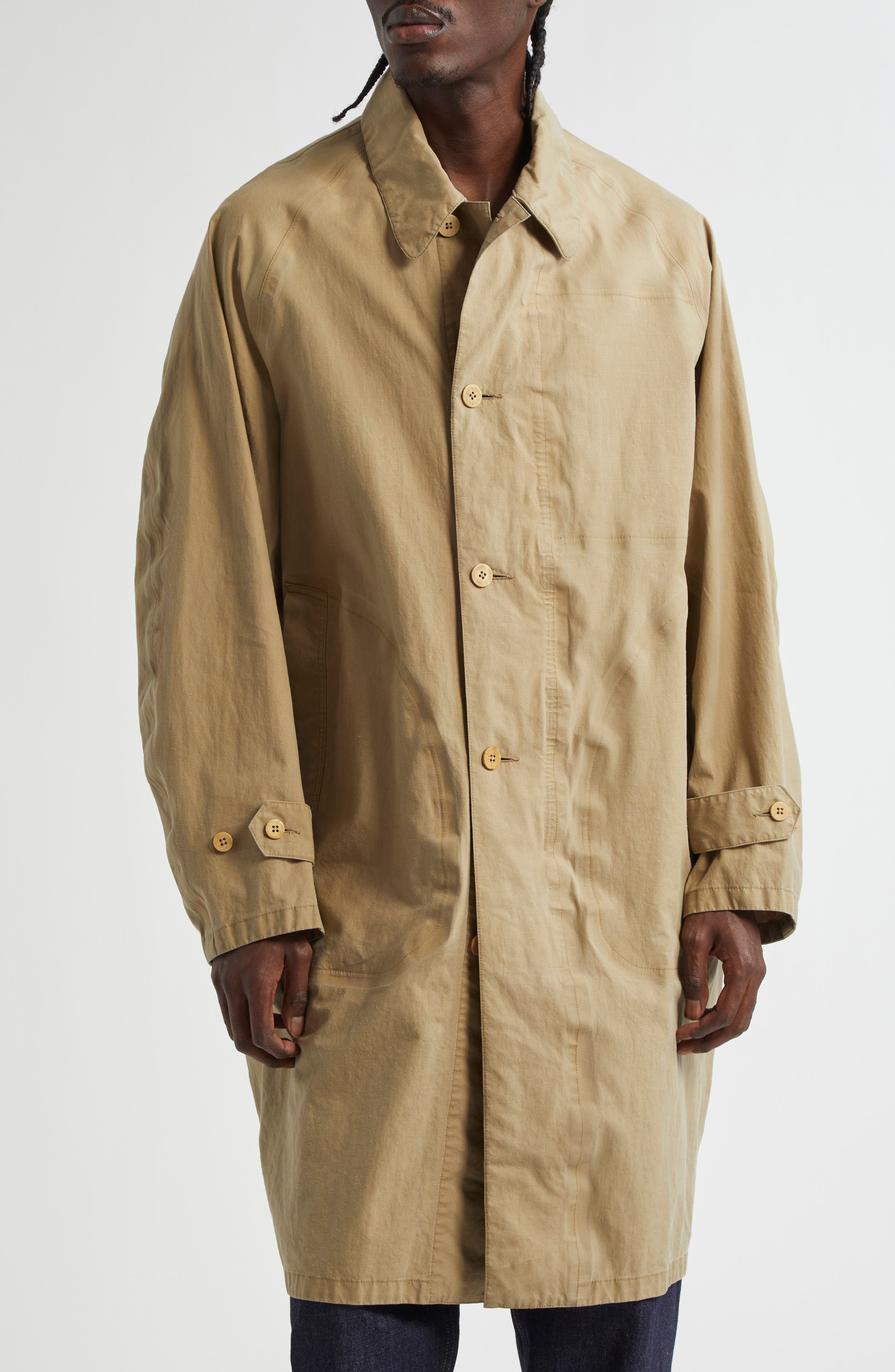 VISVIM Henderson 3L Laminated Linen Coat in Beige at Nordstrom - 1
