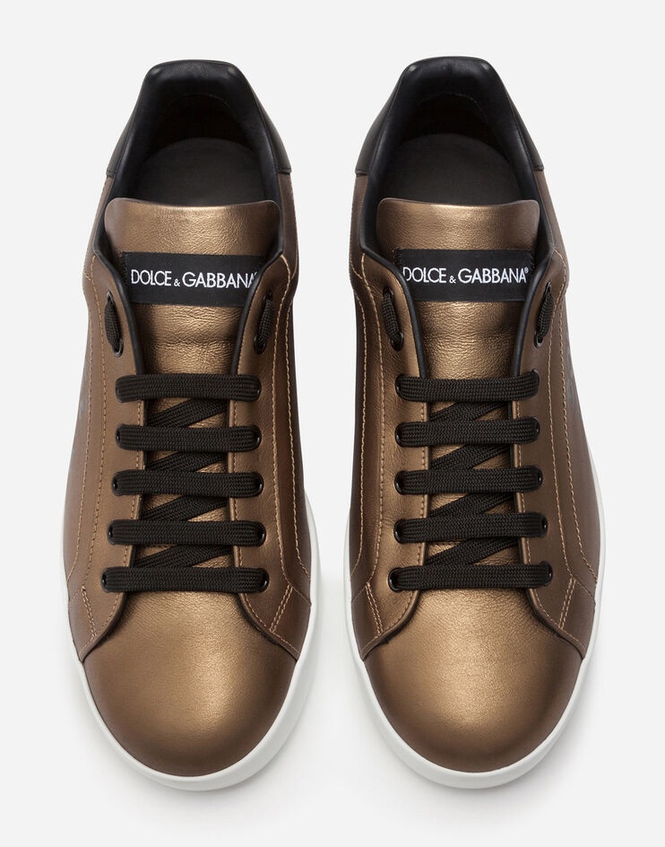 Metallic calfskin nappa Portofino sneakers - 4