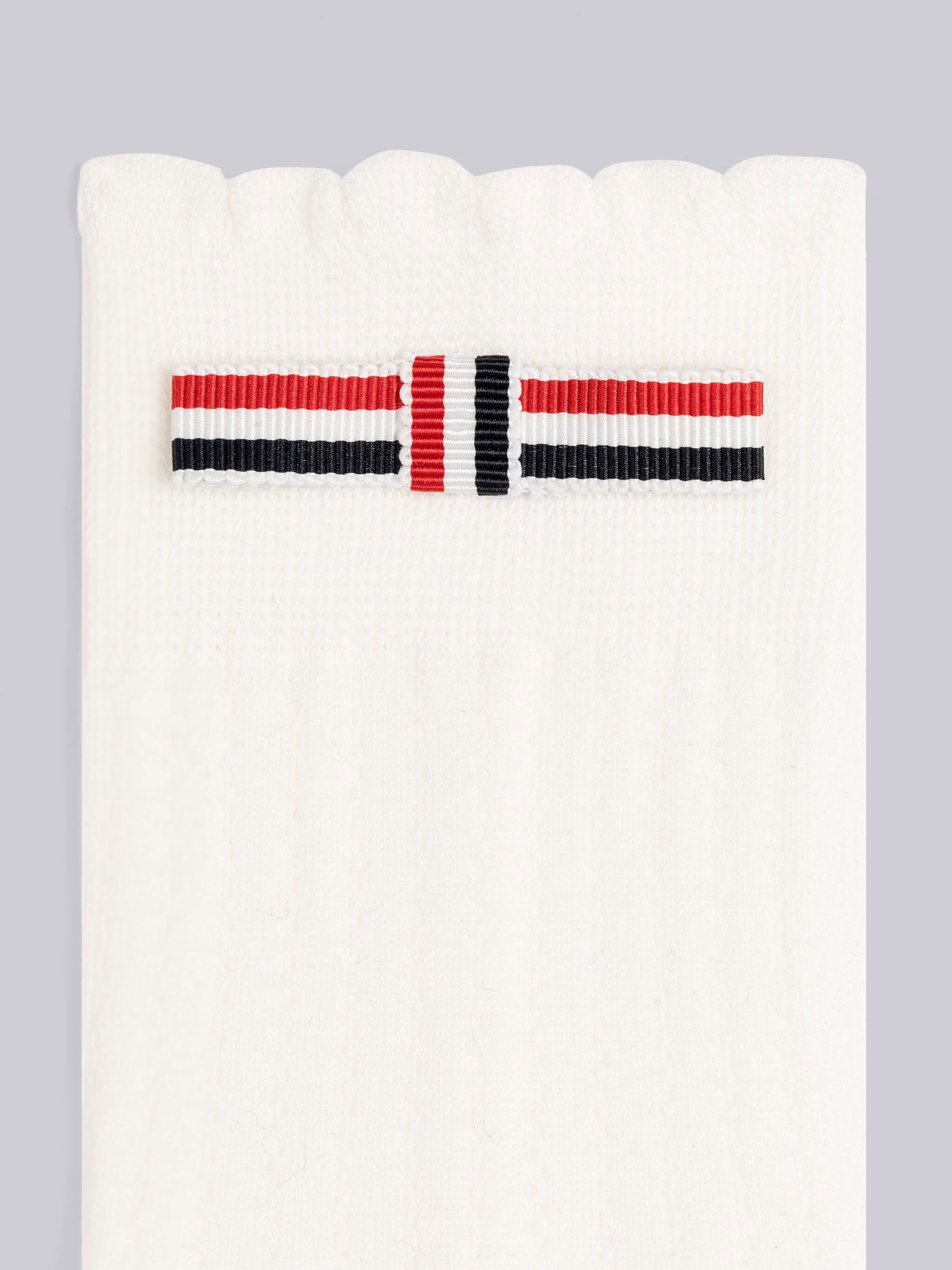 Pointelle Cotton Scalloped Bow Crew Socks 2