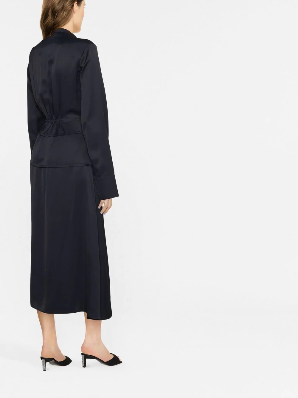 band-collar midi shirtdress - 3