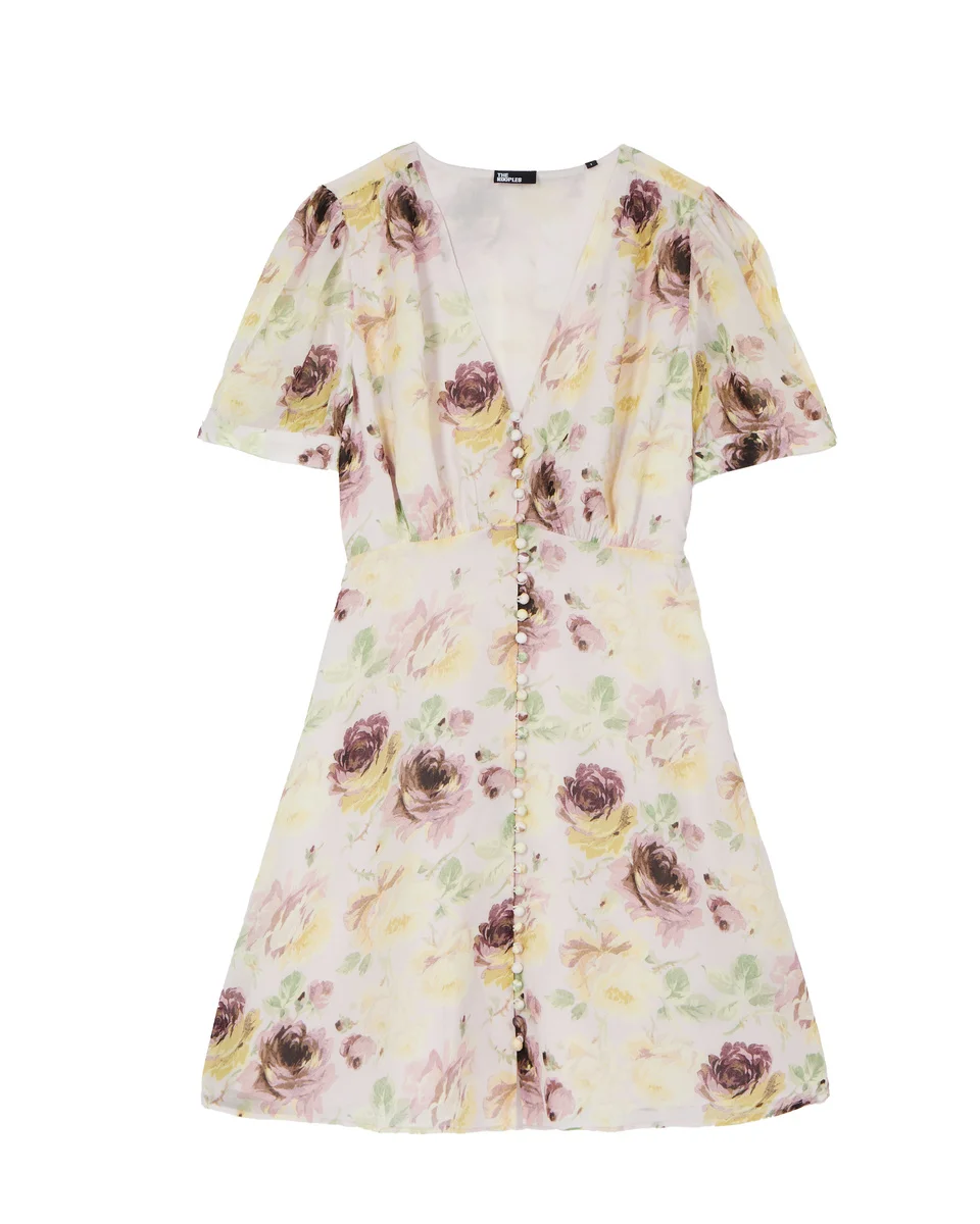 FLORAL PRINT SHORT DRESS - 1