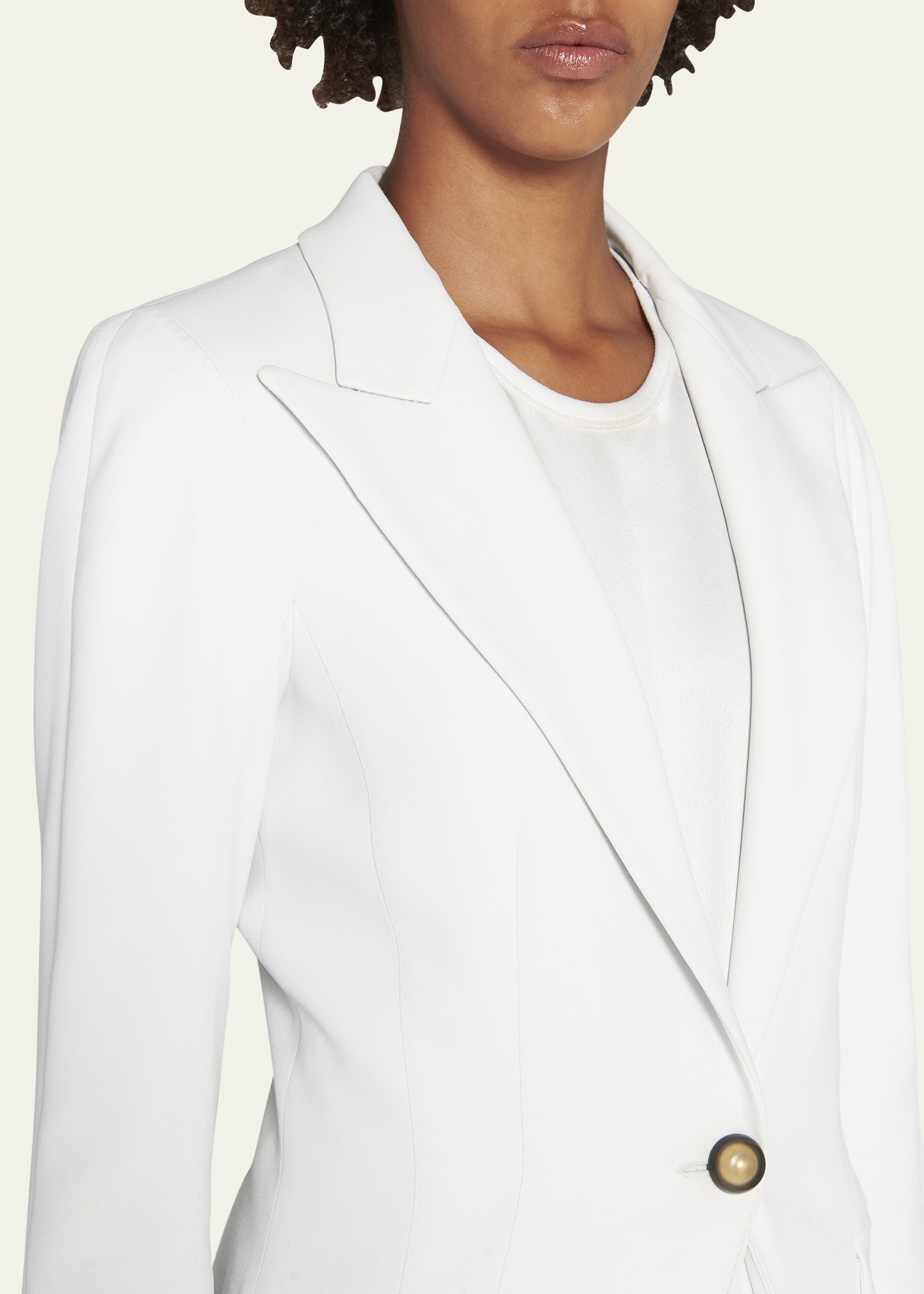 Viscose Cady Single-Breasted Blazer - 5