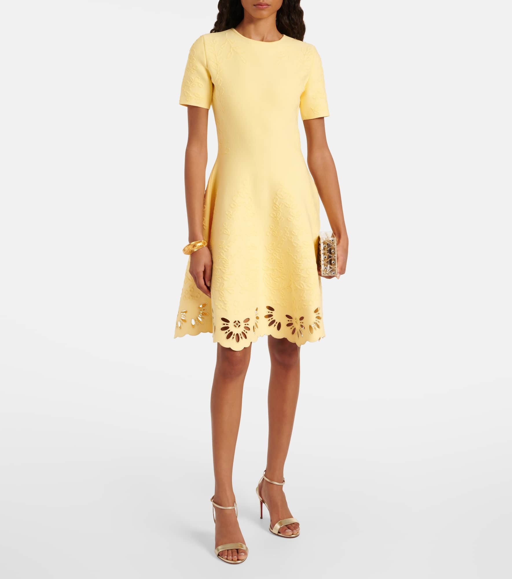 Eyelet jacquard minidress - 2