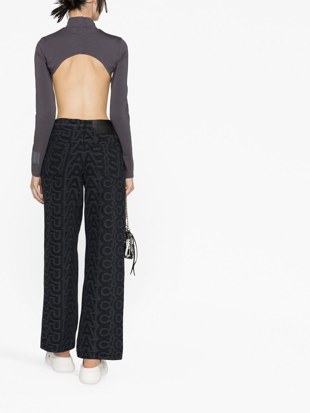 monogram-print straight-leg jeans - 3
