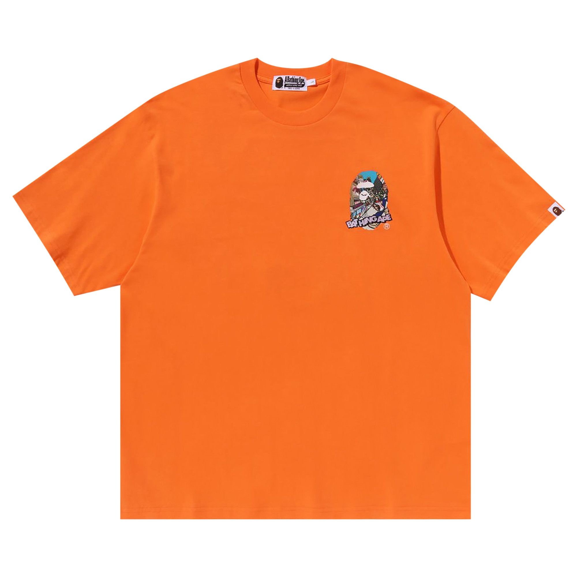 BAPE Comic Art Ape Head Relaxed Fit Tee 'Orange' - 1