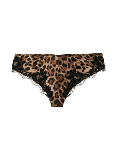 Dolce & Gabbana Brown Leopard-Print Silk Briefs outlook