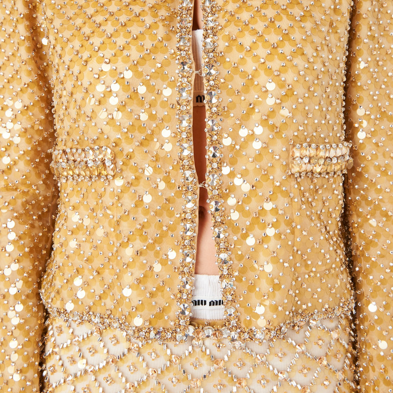 Embroidered single-breasted organza jacket 4