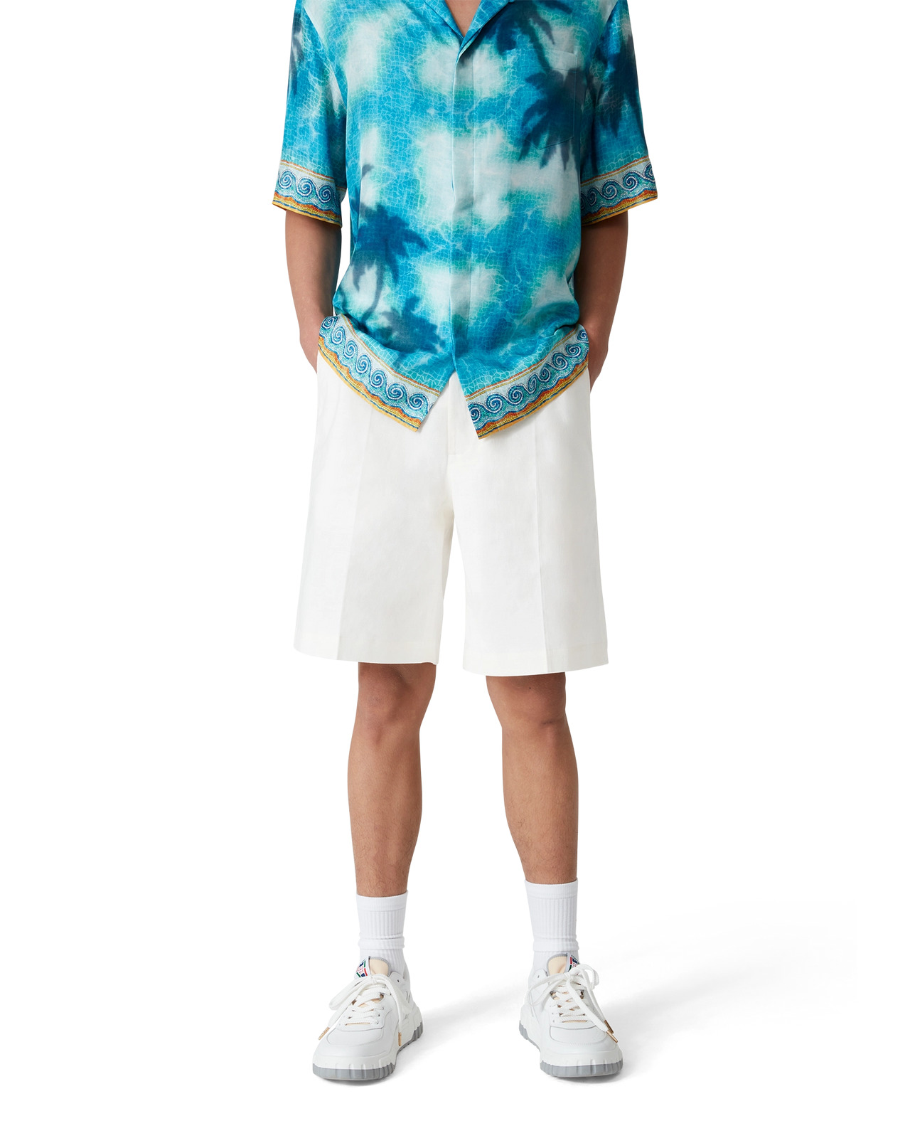 Linen Pleated Shorts | Casablanca Paris - 4