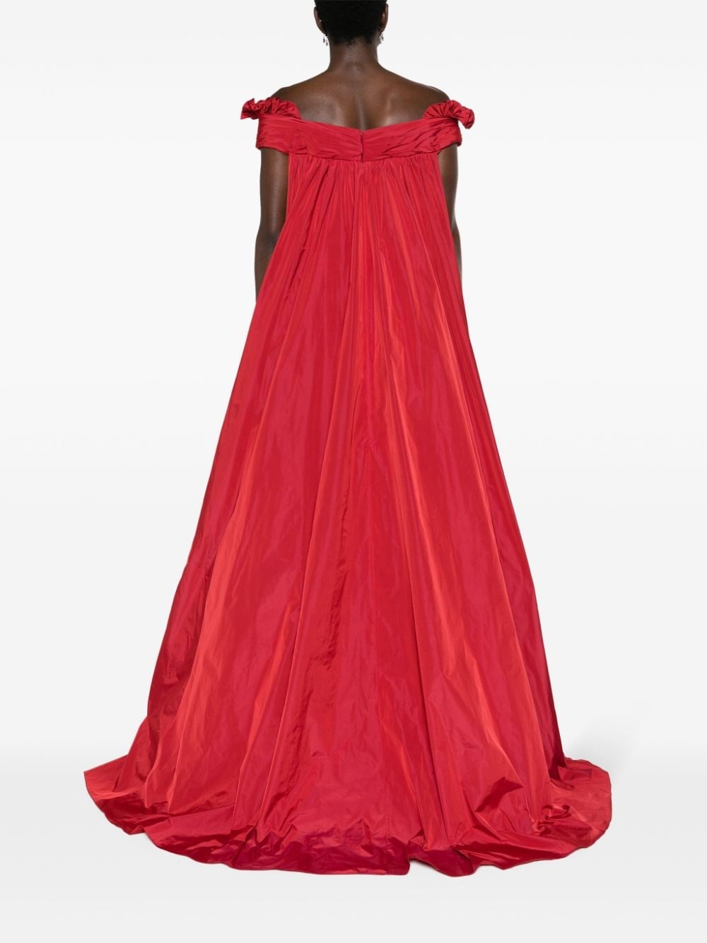 cape-effect taffeta gown - 4
