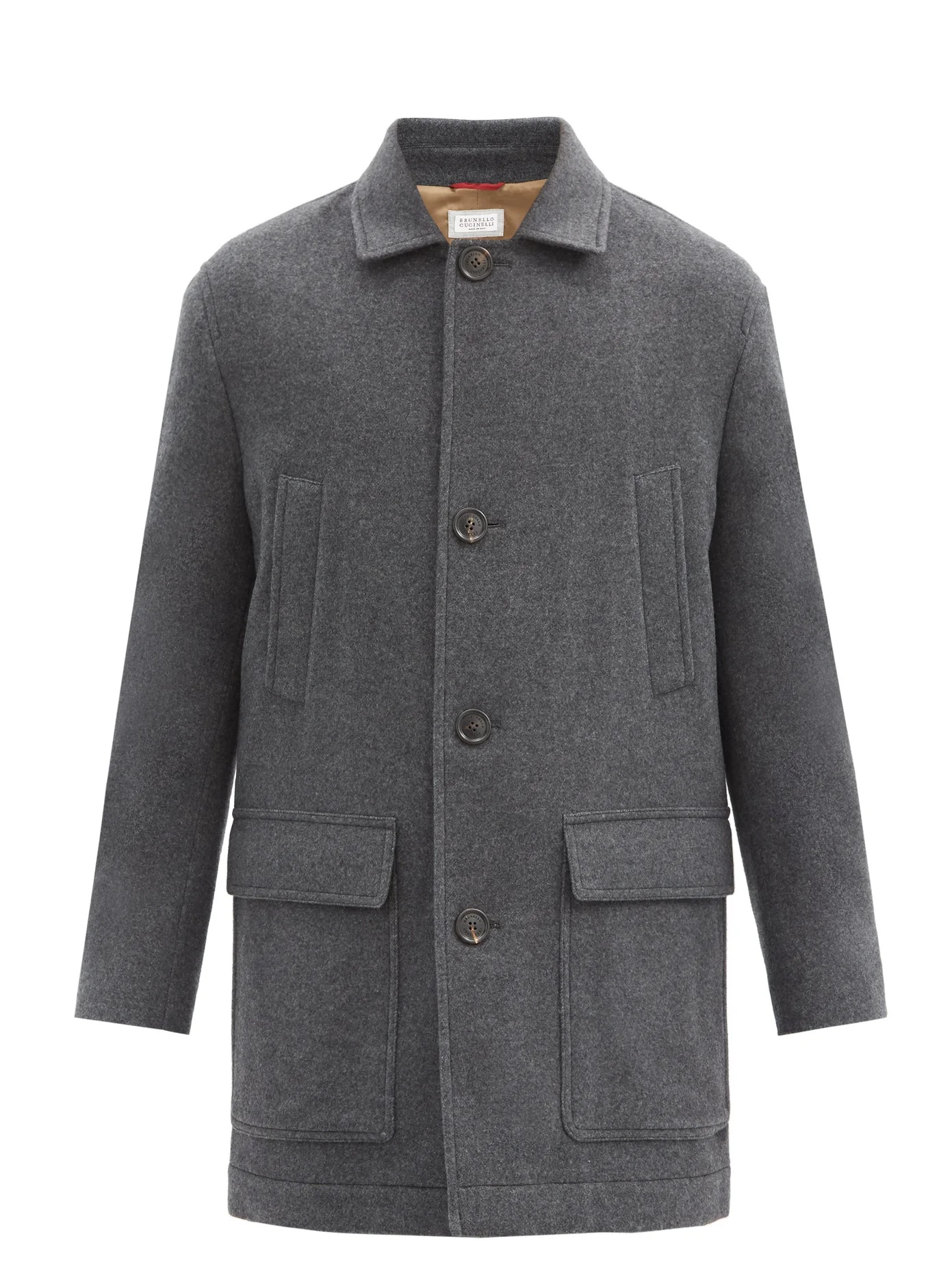 Single-breasted cashmere coat - 1