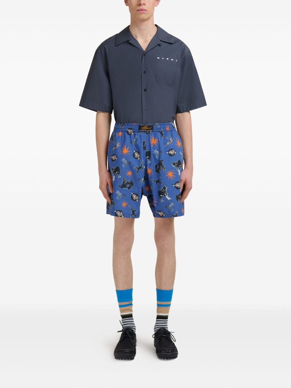 graphic-print shorts - 2