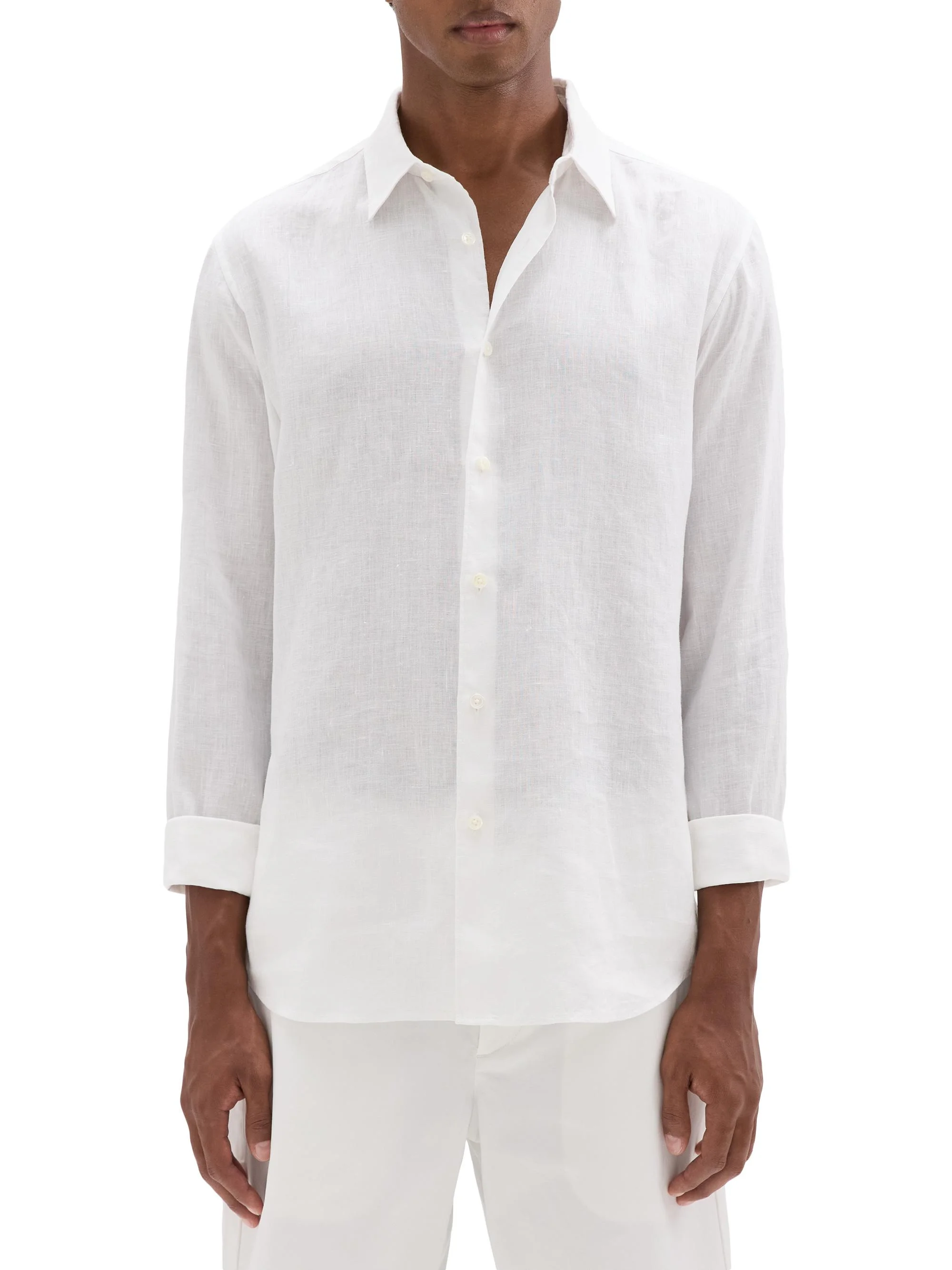 Men's Irving Long-Sleeve Linen Shirt - White - 1