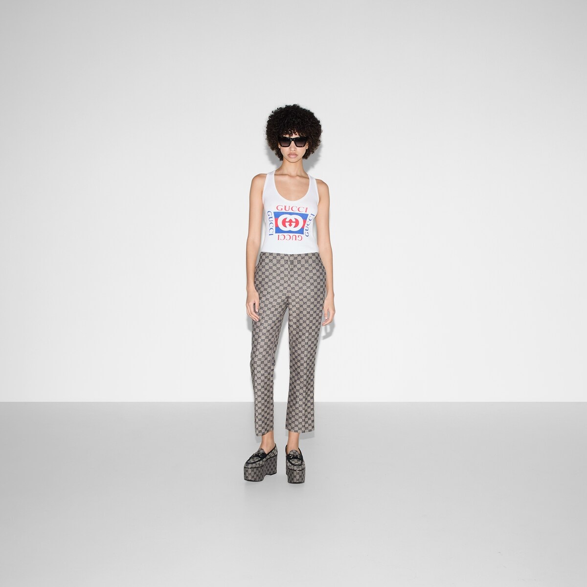GG linen blend canvas pant - 2