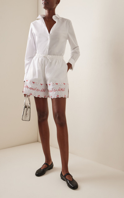 Simone Rocha Easy Printed Cotton Poplin Shorts white outlook