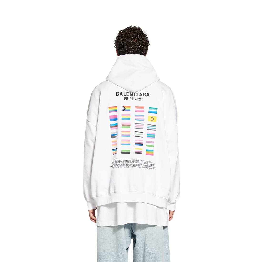 Men's Pride 22 Hoodie Boxy Fit in White - 4