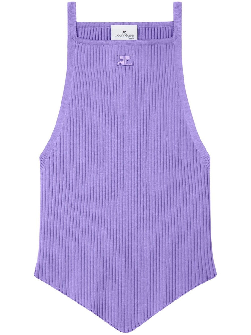 Pointy rib-knit tank top 1