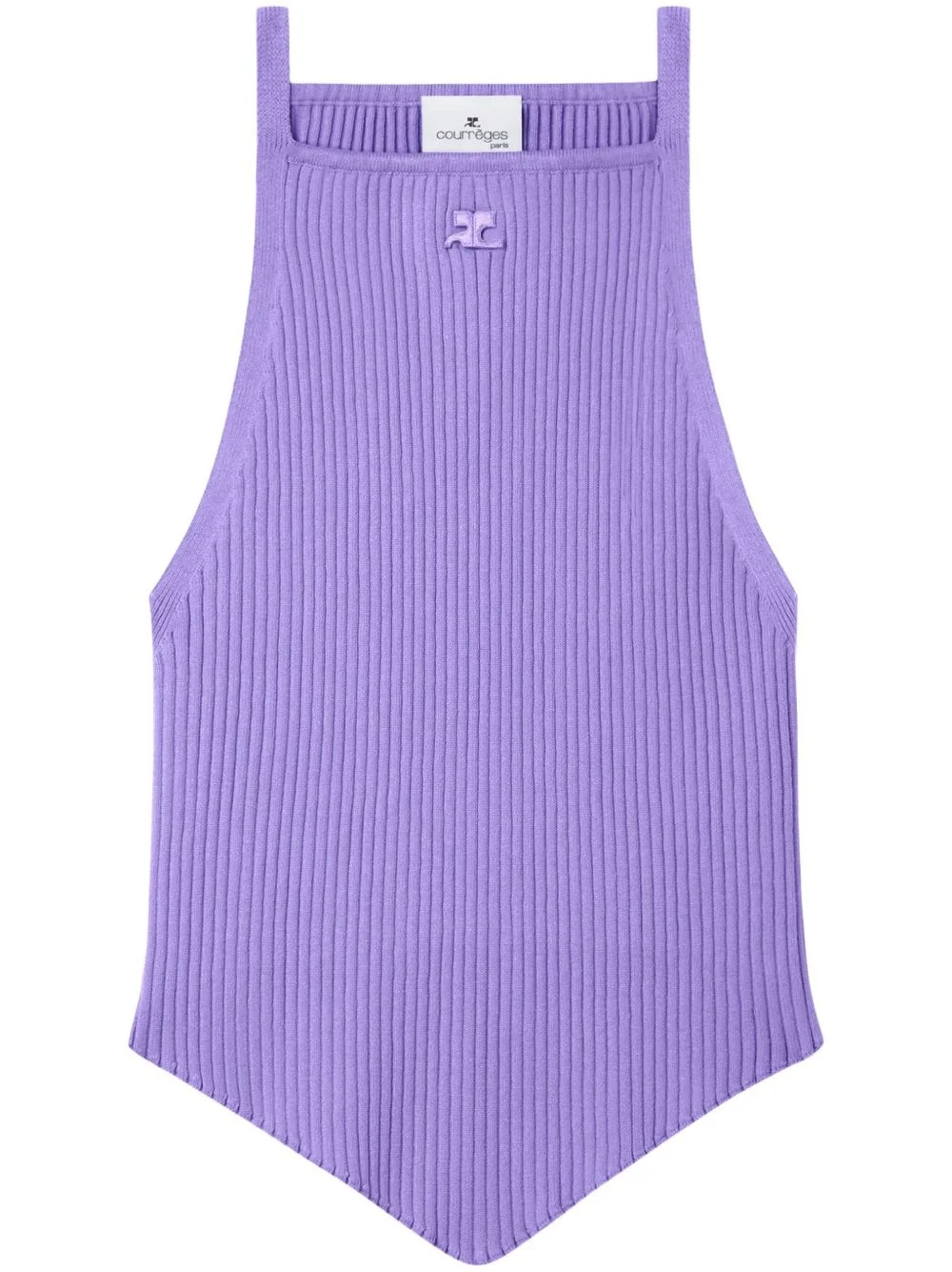 Pointy rib-knit tank top - 1