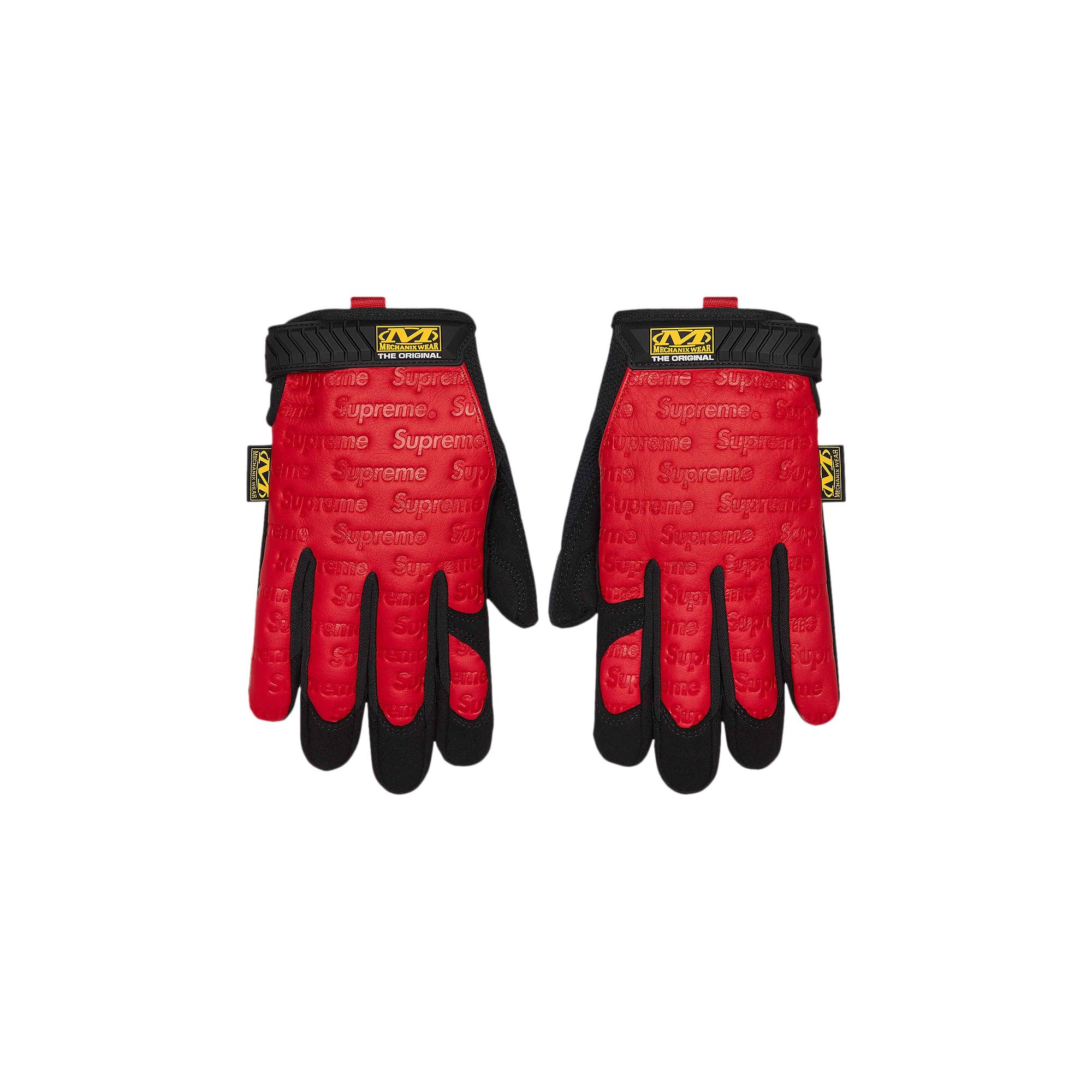 Supreme x Mechanix Leather Work Gloves Red