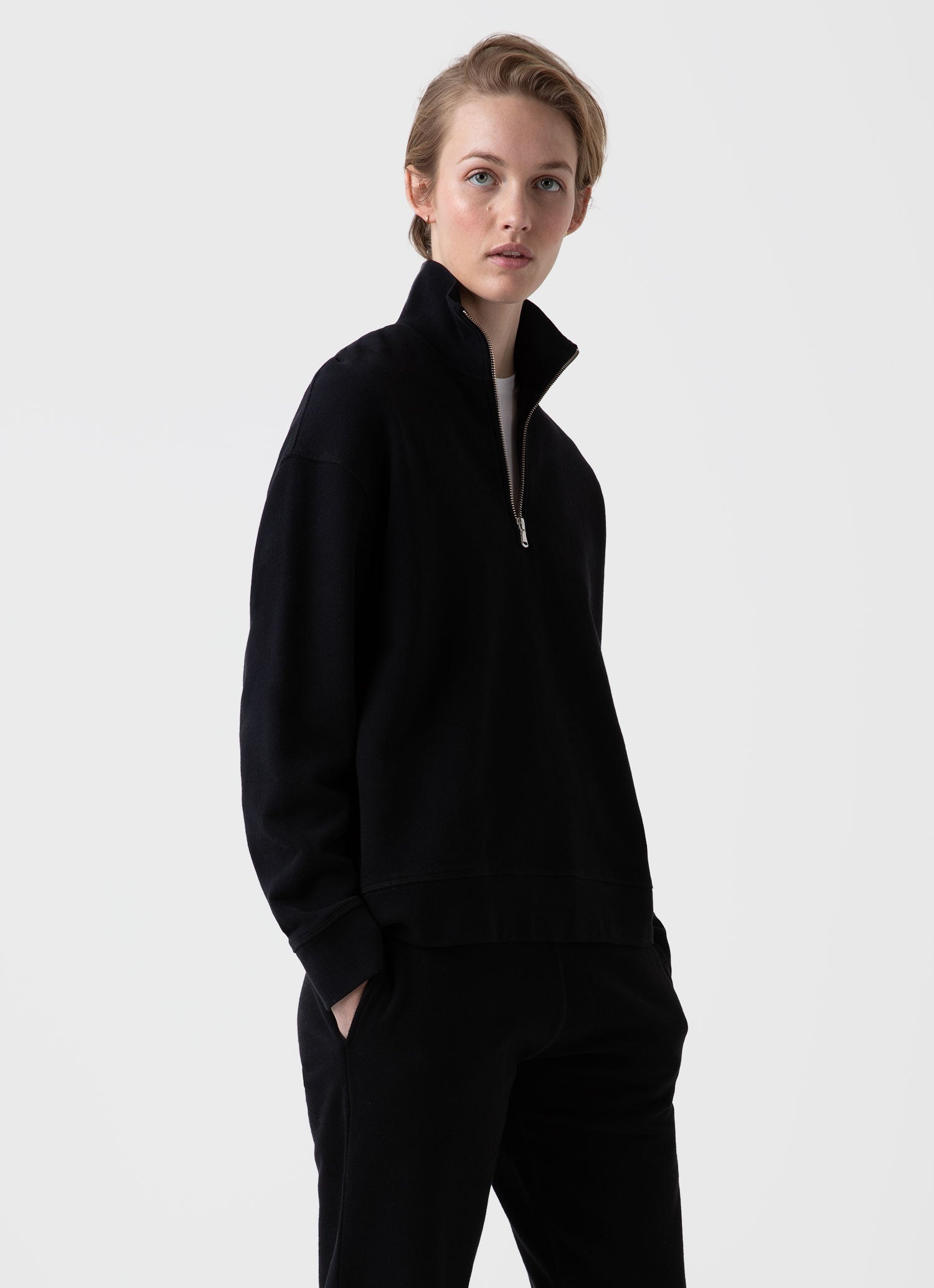 Half Zip Loopback Sweatshirt - 1