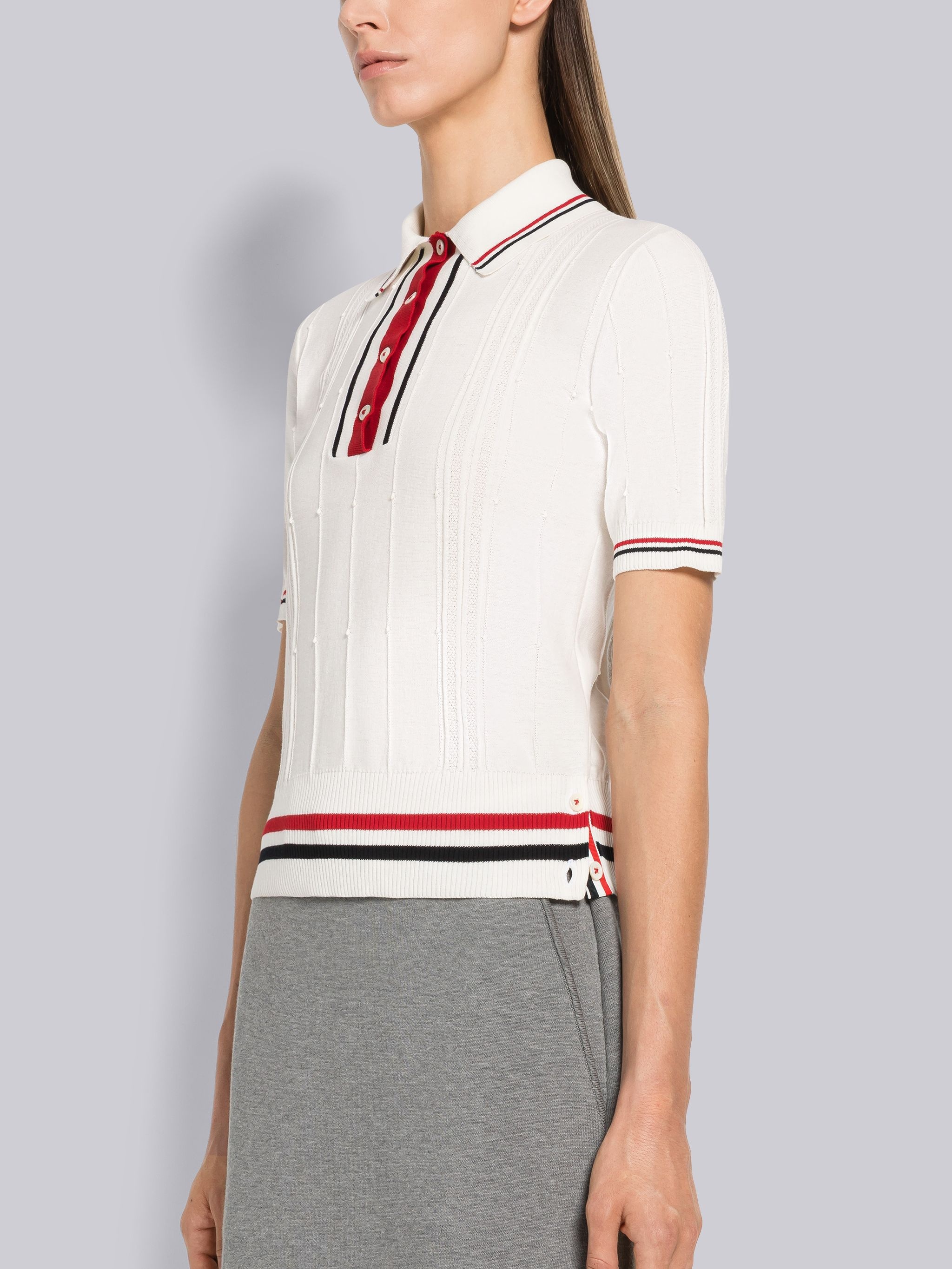 High Twist Cotton Cricket Stripe Polo - 2