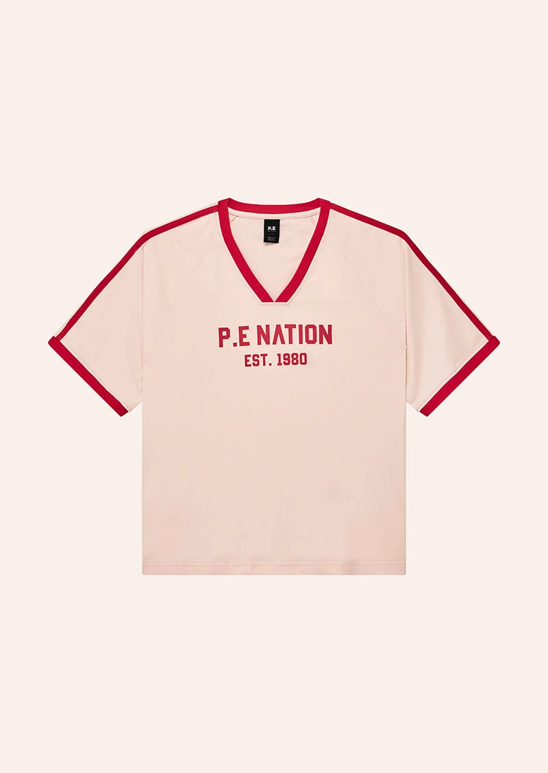 SPINOUT BASEBALL TEE IN SOFT PINK - 1