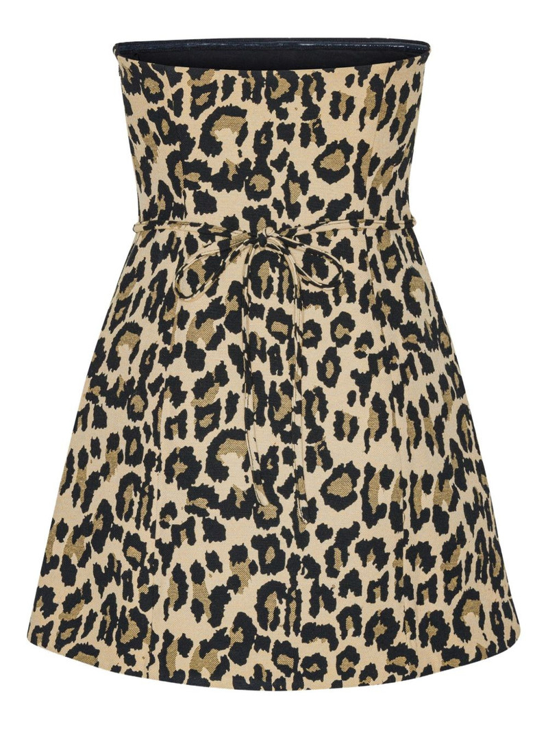 leopard-print rosette mini dress 5