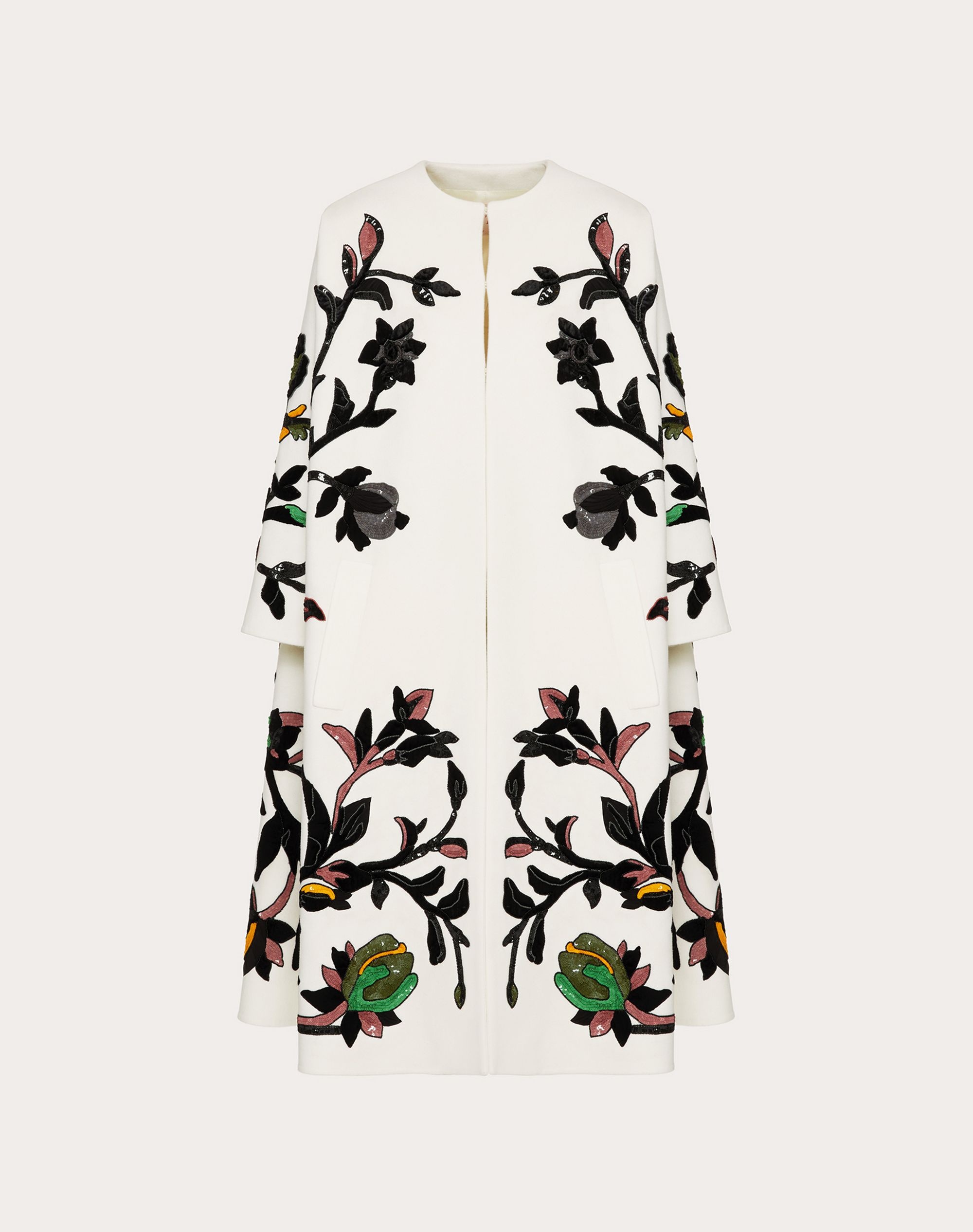 EMBROIDERED COMPACT DRAP COAT - 1