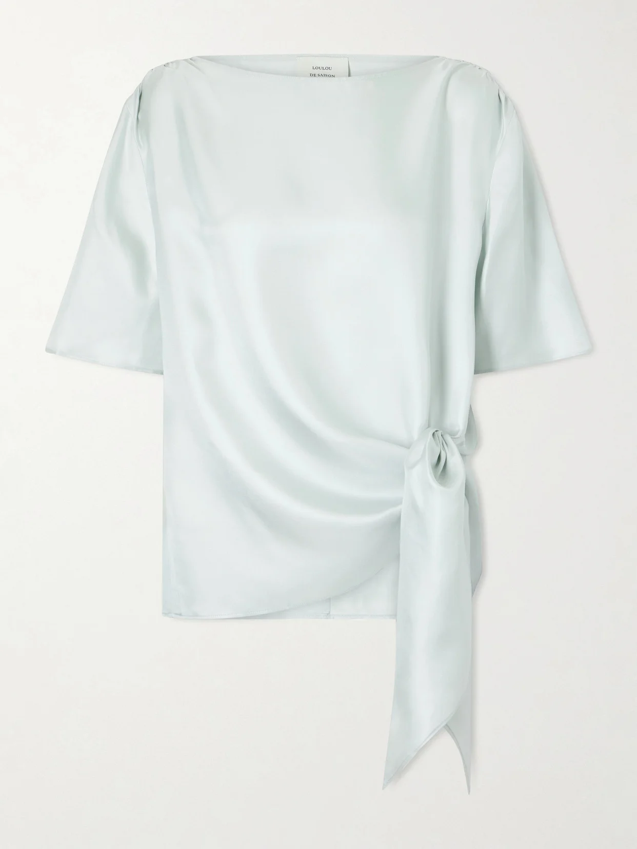 Mano Knotted Silk-twill Blouse - 1