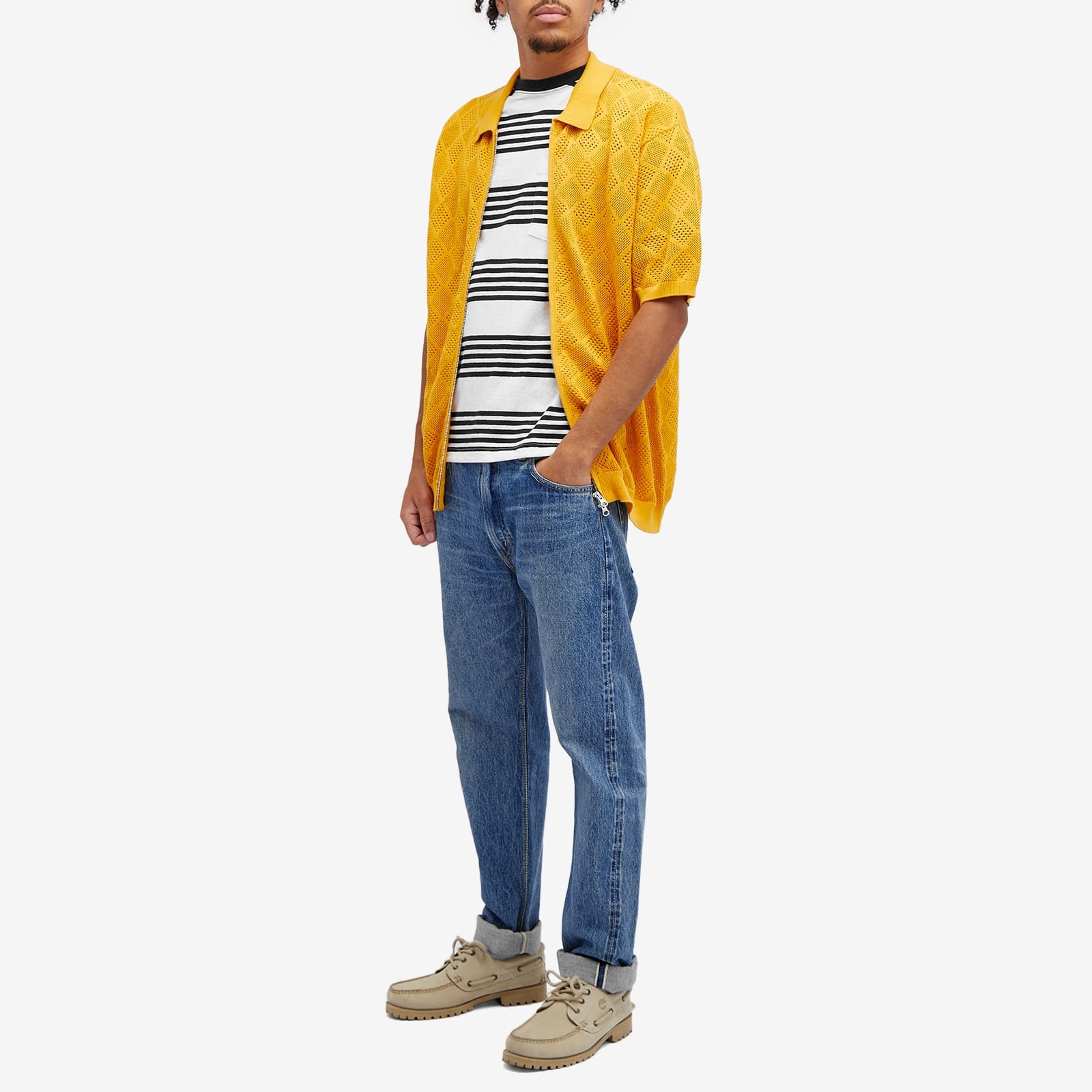 Beams Plus Nep Stripe Pocket T-Shirt - 4