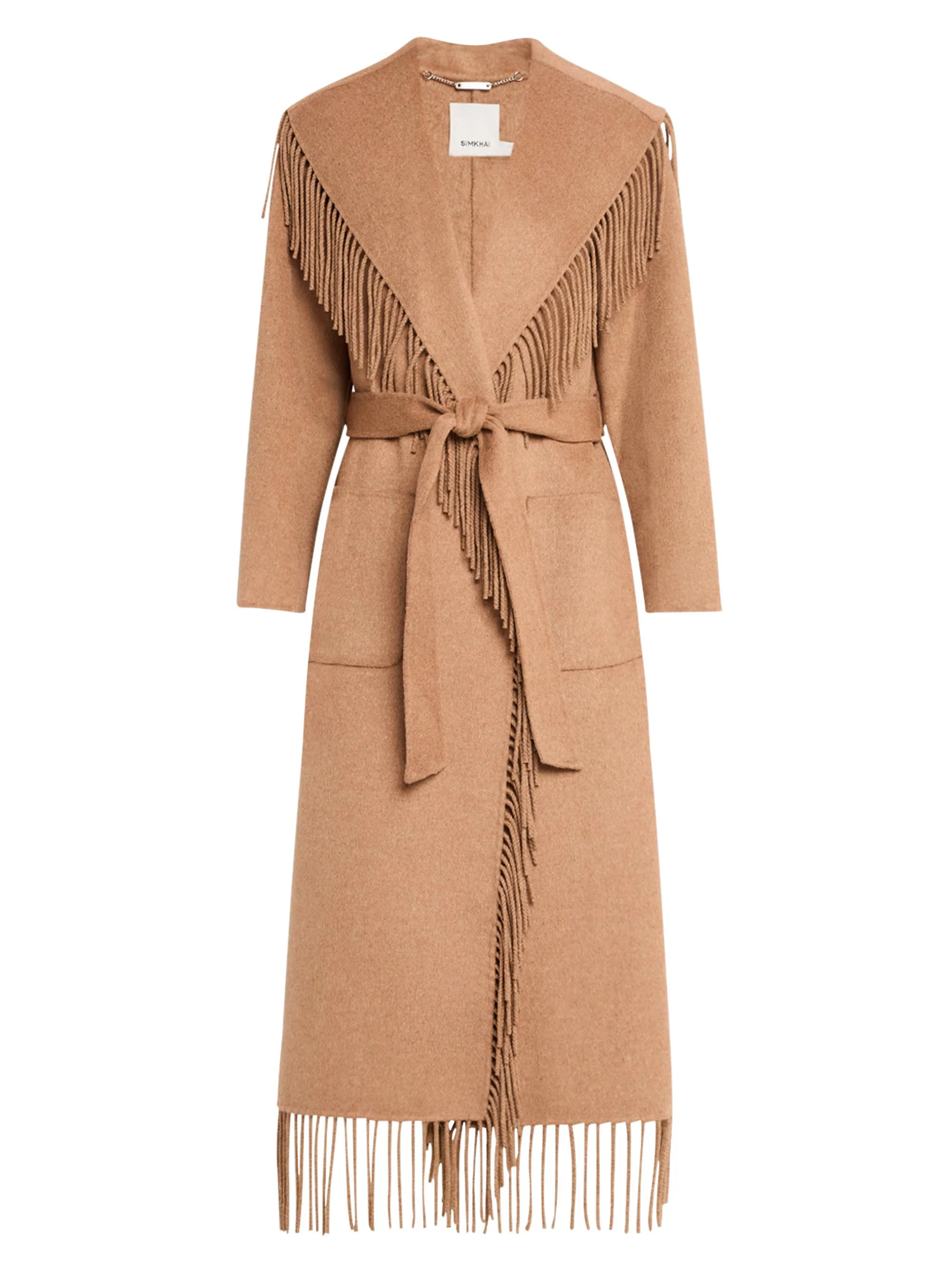 Women's Carrie Fringed Wool-Blend Coat - Camel - 1
