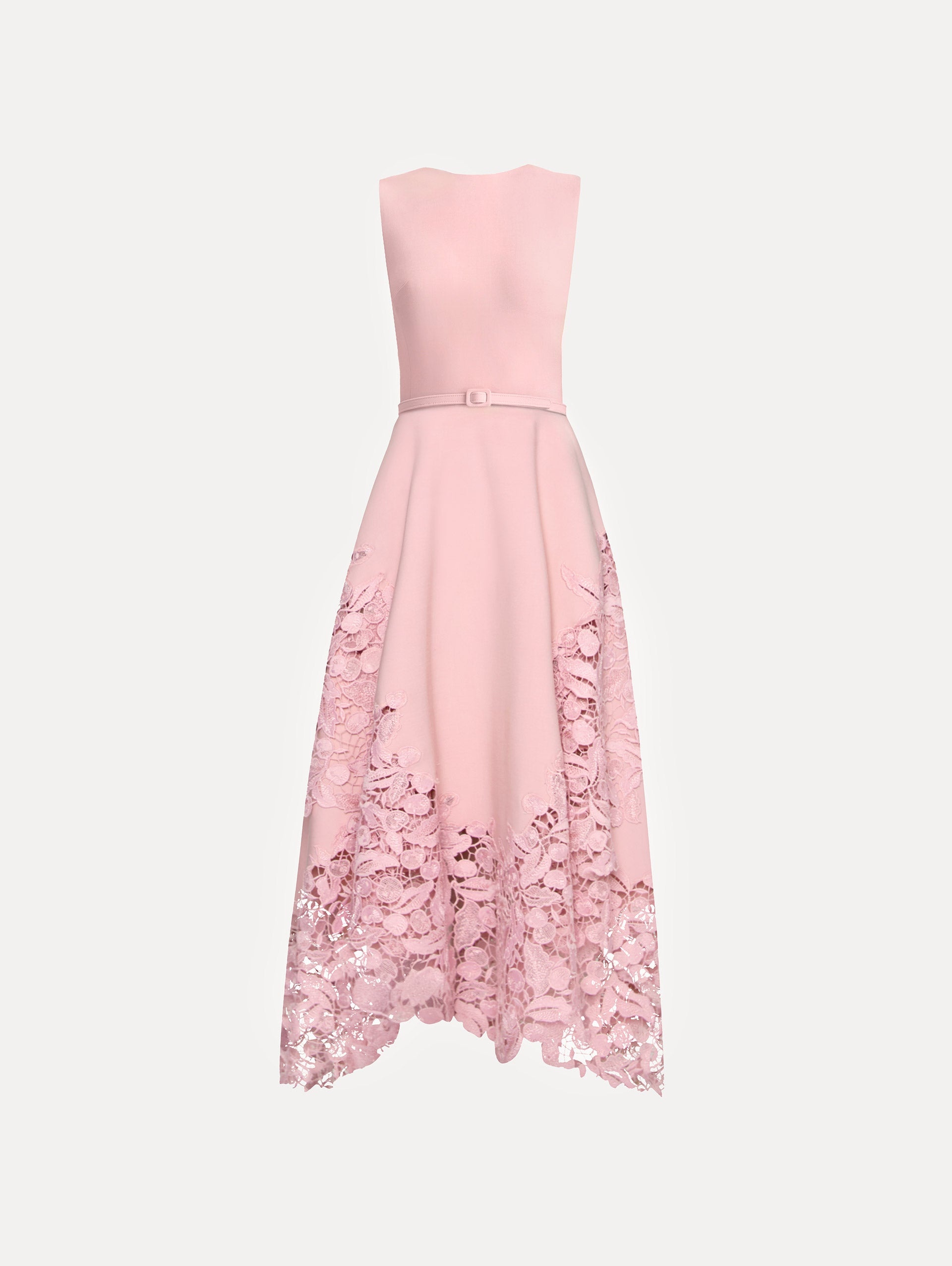 CHERRY GUIPURE LACE MIDI DRESS - 1