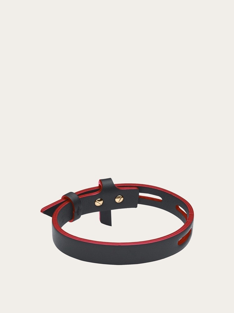 LEATHER BRACELET WITH EYELETS - 3
