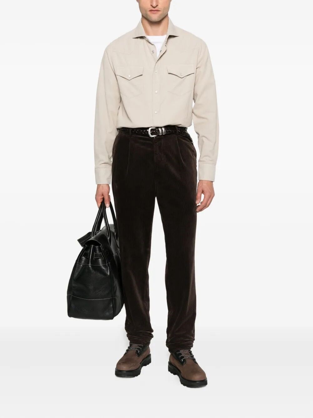 Easy Fit Western Shirt In Corduroy - 2