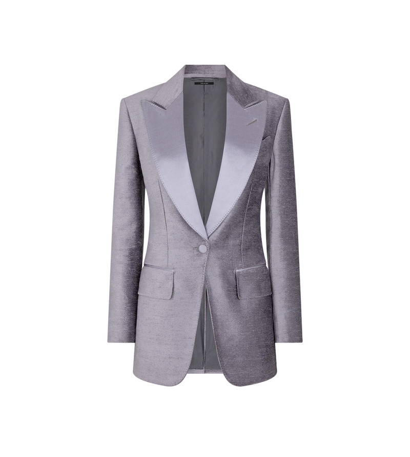 VELOUR "BIANCA" SINGLE BREASTED TUXEDO JACKET 1
