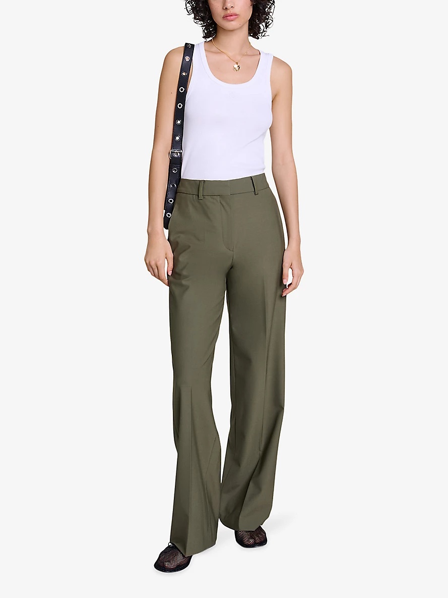 Straight-leg high-rise stretch-woven trousers - 2