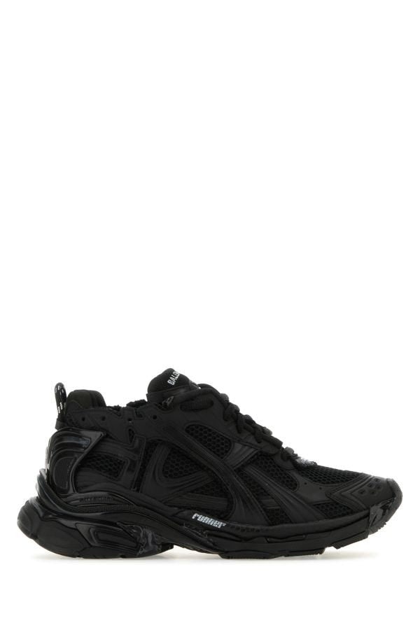 Balenciaga Man Black Mesh And Rubber Runner Sneakers - 1