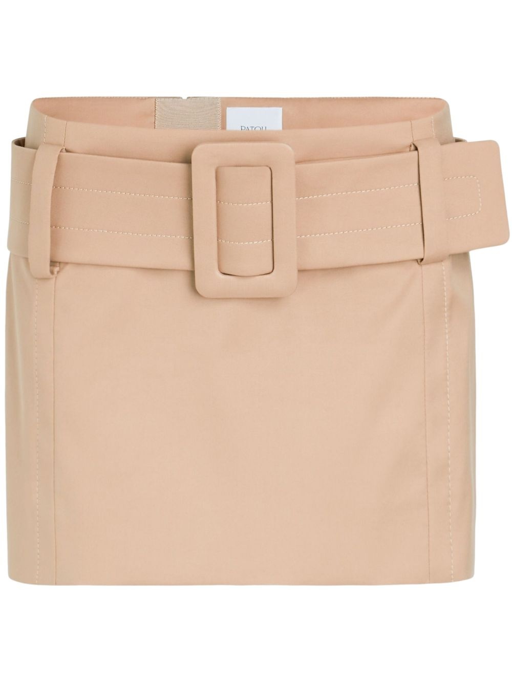 belted organic-cotton mini skirt - 1