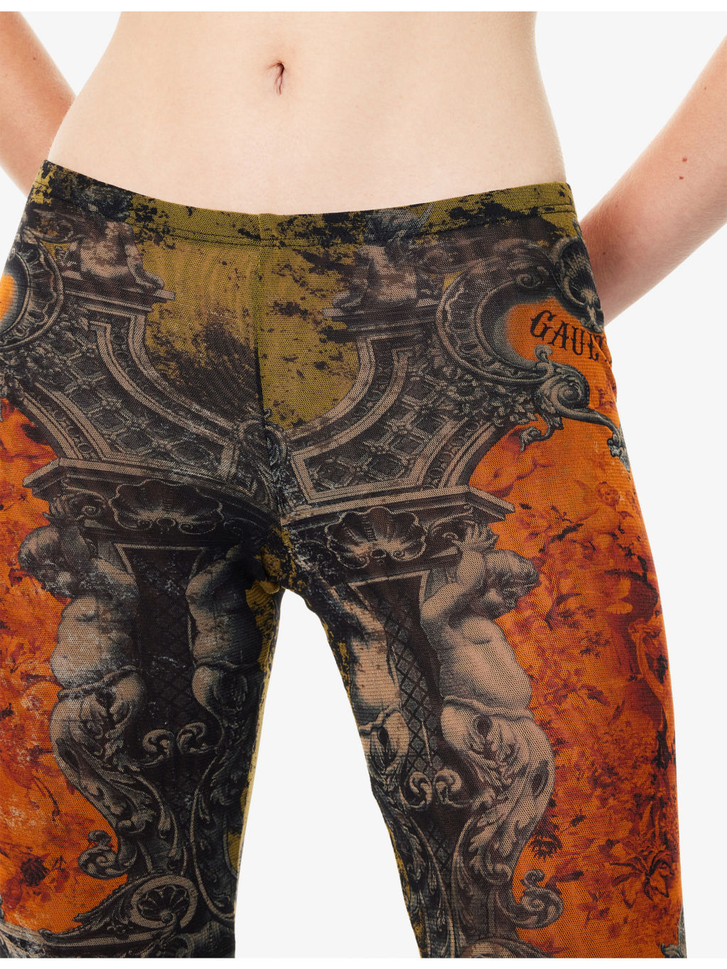 Flared Printed Woven Leggings - 5